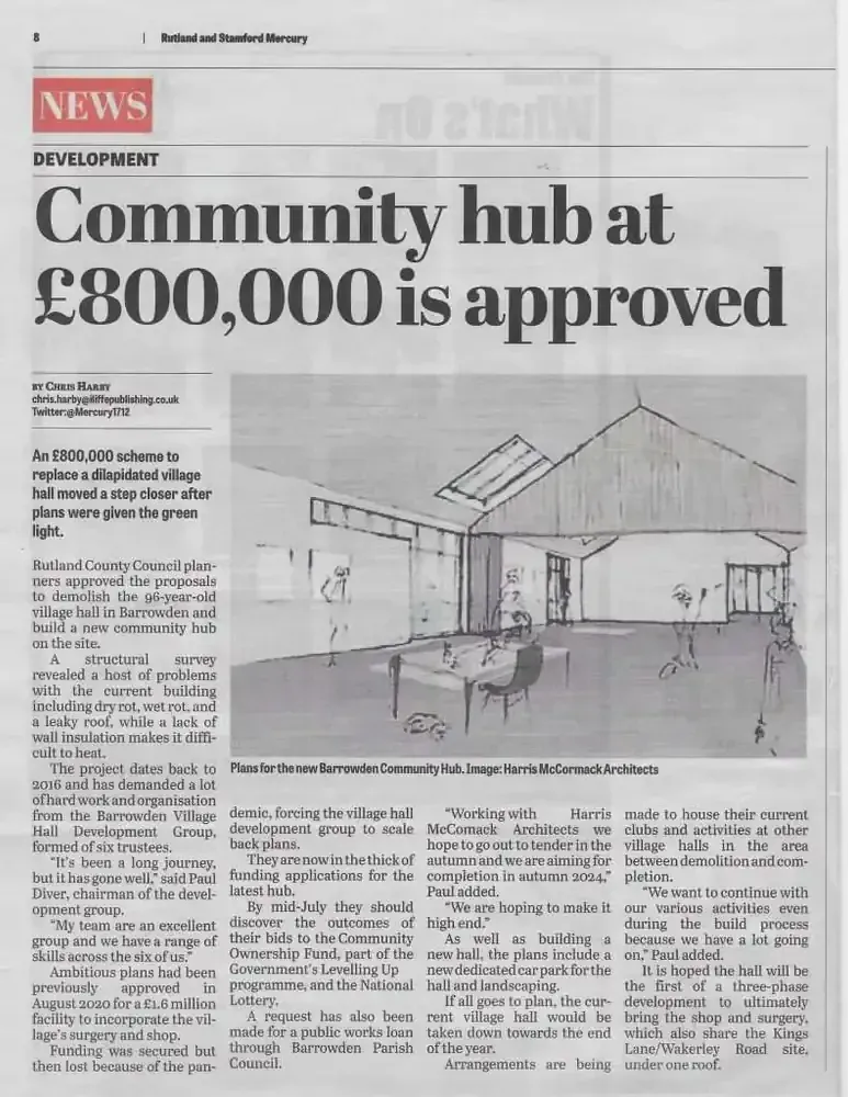 Barrowden Hub is approved